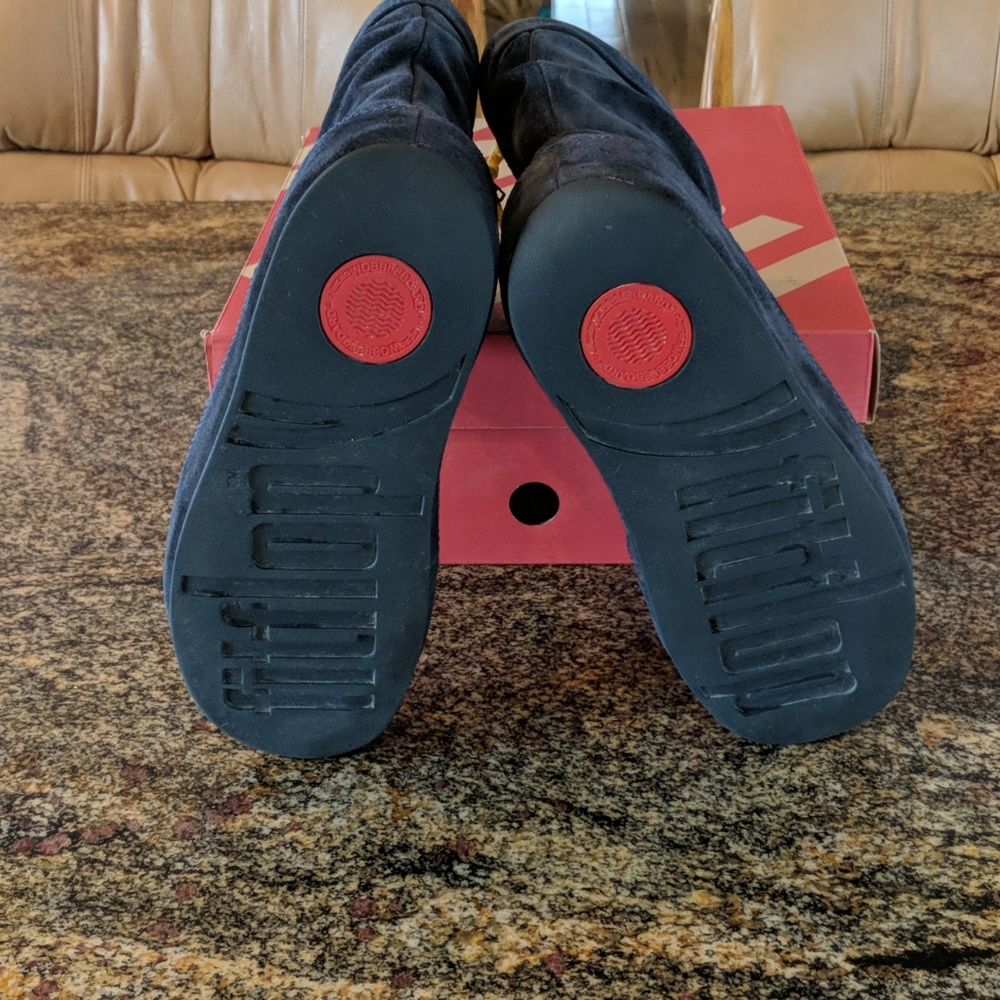 Fitflop comfy blue platform suede ankle boots - Picture 6 of 8